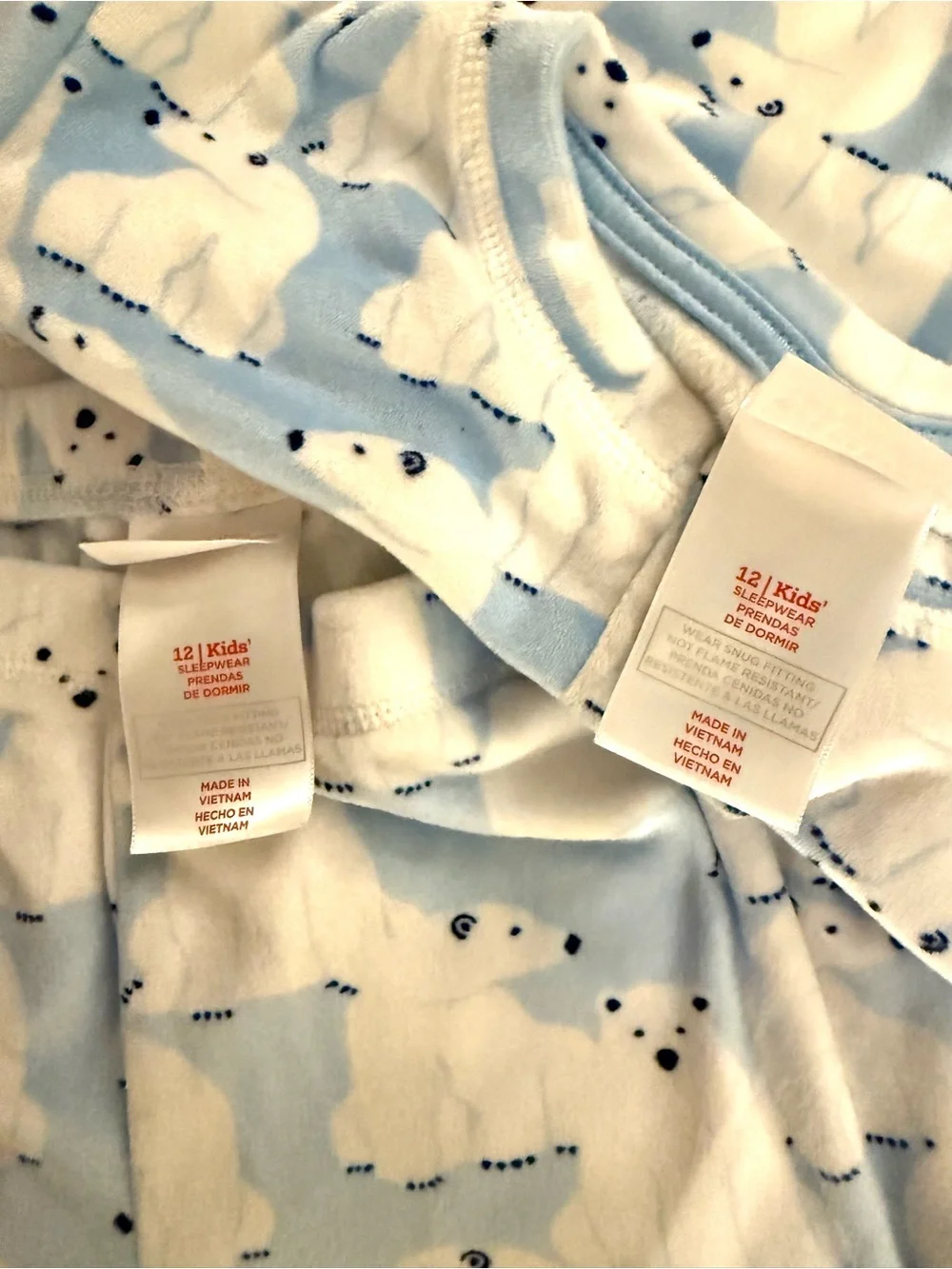Kids’ Polar Bear Print Microfleece Holiday Pajamas by Wondershop - size 12 kids